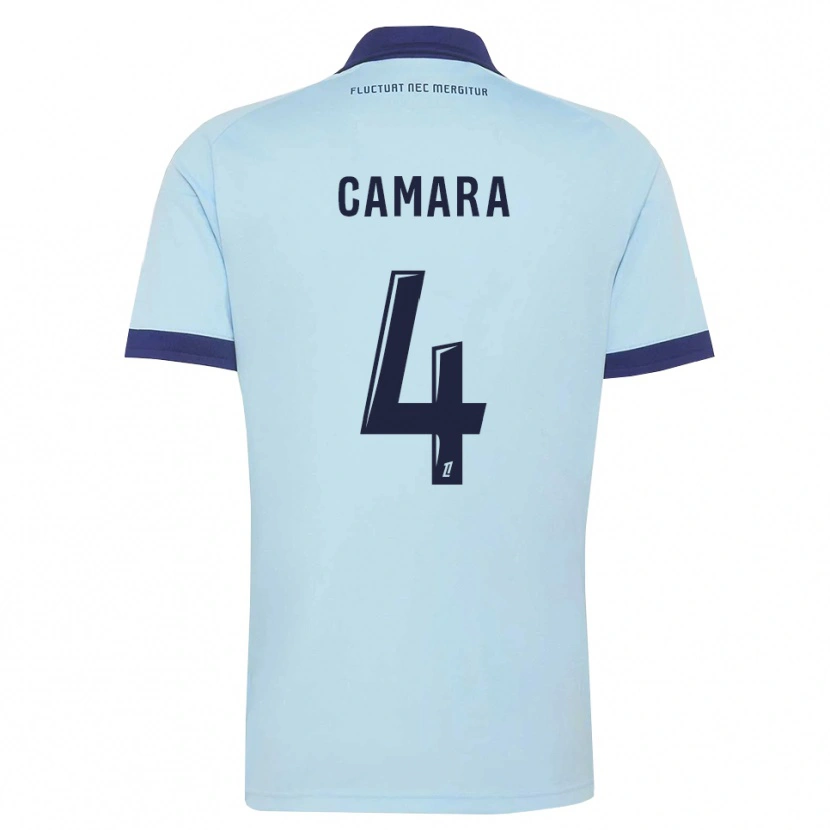 Danxen Niño Camiseta Alseny Camara #4 Azul Aciano Negro 2ª Equipación 2026/27 La Camisa México