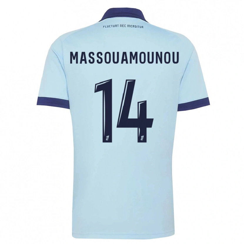 Danxen Niño Camiseta Patino Massouamounou #14 Azul Aciano Negro 2ª Equipación 2026/27 La Camisa México