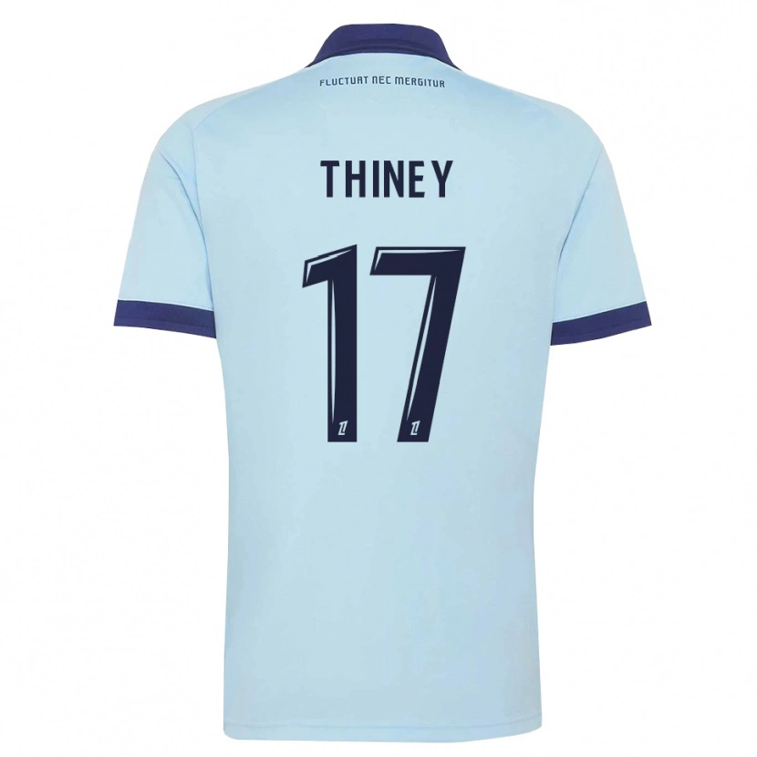Danxen Niño Camiseta Gaëtane Thiney #17 Azul Aciano Negro 2ª Equipación 2026/27 La Camisa México