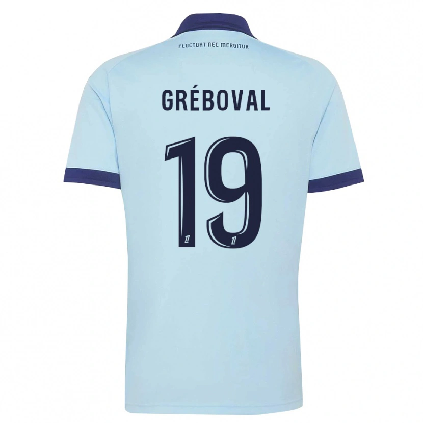 Danxen Niño Camiseta Théa Gréboval #19 Azul Aciano Negro 2ª Equipación 2026/27 La Camisa México