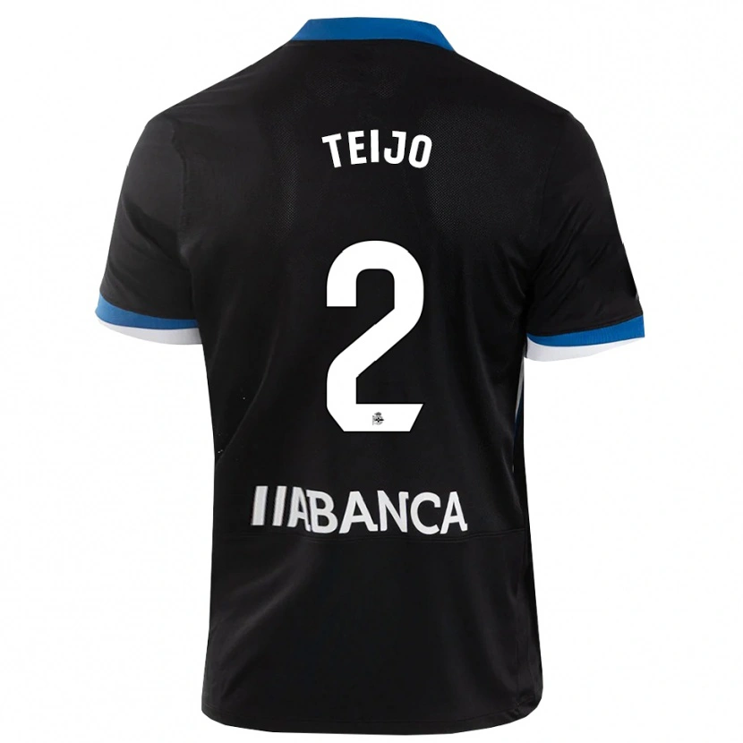 Danxen Niño Camiseta Quique Teijo #2 Negro Azul Blanco 2ª Equipación 2026/27 La Camisa México
