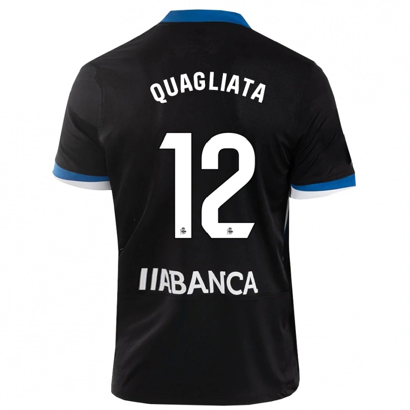 Danxen Niño Camiseta Giacomo Quagliata #12 Negro Azul Blanco 2ª Equipación 2026/27 La Camisa México