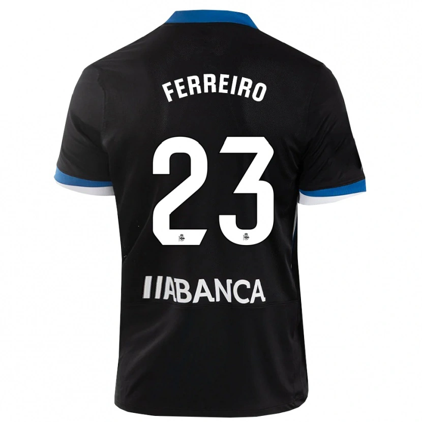 Danxen Niño Camiseta Manu Ferreiro #23 Negro Azul Blanco 2ª Equipación 2026/27 La Camisa México