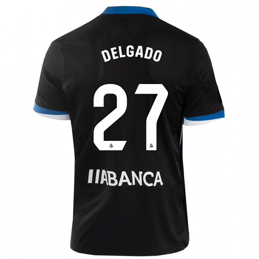 Danxen Niño Camiseta Álex Delgado #27 Negro Azul Blanco 2ª Equipación 2026/27 La Camisa México