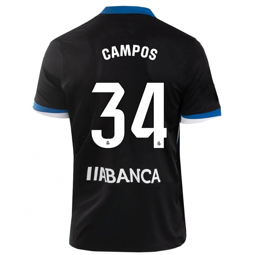 Danxen Niño Camiseta Xabi Campos #34 Negro Azul Blanco 2ª Equipación 2026/27 La Camisa México