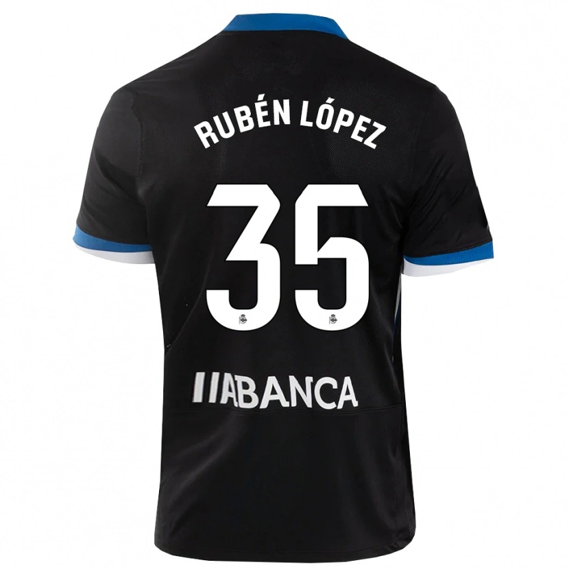 Danxen Niño Camiseta Rubén López #35 Negro Azul Blanco 2ª Equipación 2026/27 La Camisa México