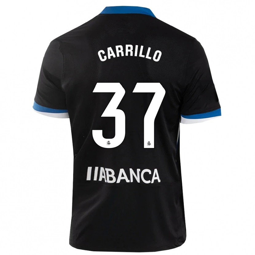 Danxen Niño Camiseta Noé Carrillo #37 Negro Azul Blanco 2ª Equipación 2026/27 La Camisa México