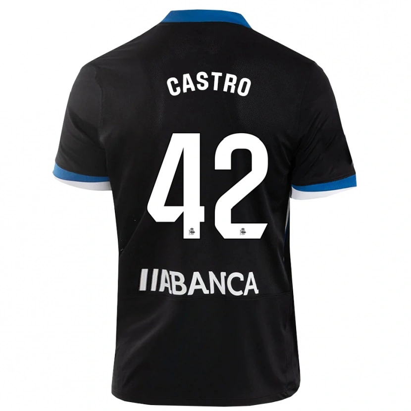 Danxen Niño Camiseta Lucas Castro #42 Negro Azul Blanco 2ª Equipación 2026/27 La Camisa México