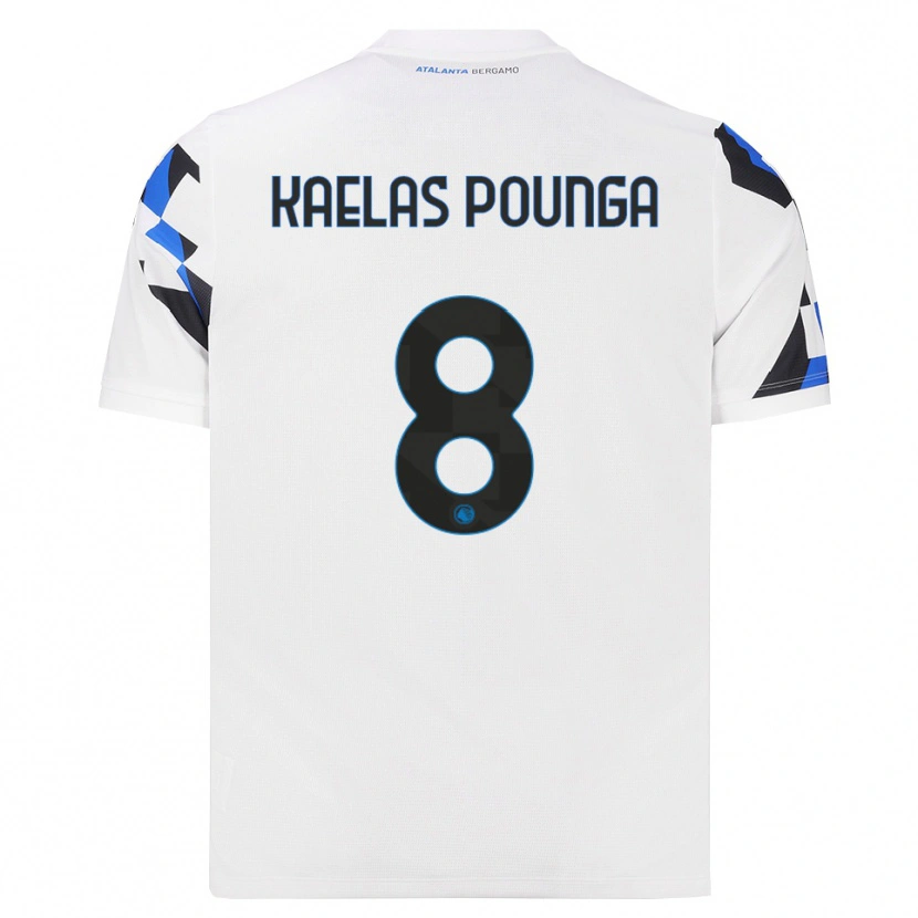 Danxen Niño Camiseta Digne Kaelas Pounga #8 Blanco Rojo Azul 2ª Equipación 2026/27 La Camisa México