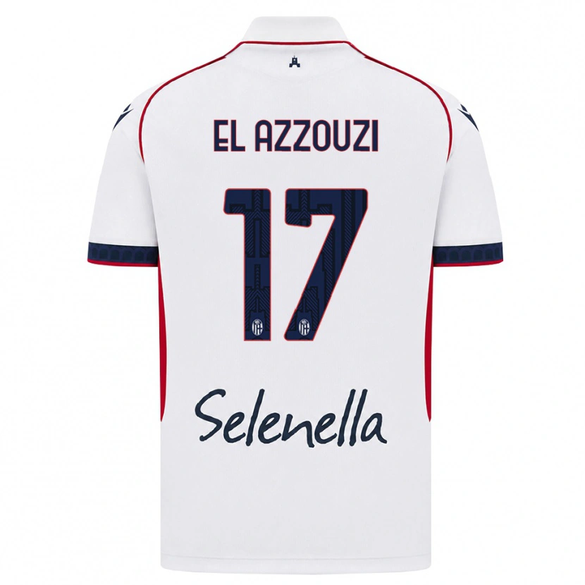 Danxen Niño Camiseta Oussama El Azzouzi #17 Blanco Rojo Azul Real 2ª Equipación 2026/27 La Camisa México