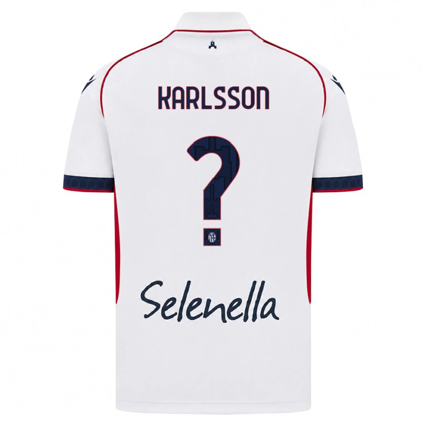 Danxen Niño Camiseta Jesper Karlsson #0 Blanco Rojo Azul Real 2ª Equipación 2026/27 La Camisa México