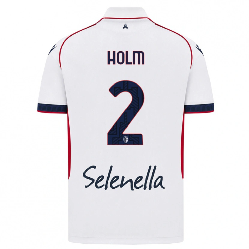 Danxen Niño Camiseta Emil Holm #2 Blanco Rojo Azul Real 2ª Equipación 2026/27 La Camisa México