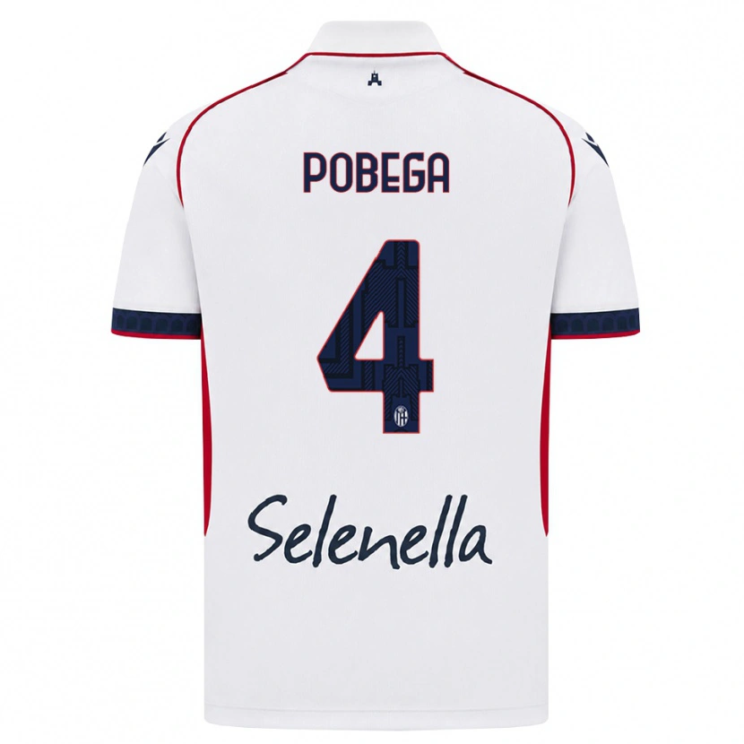 Danxen Niño Camiseta Tommaso Pobega #4 Blanco Rojo Azul Real 2ª Equipación 2026/27 La Camisa México