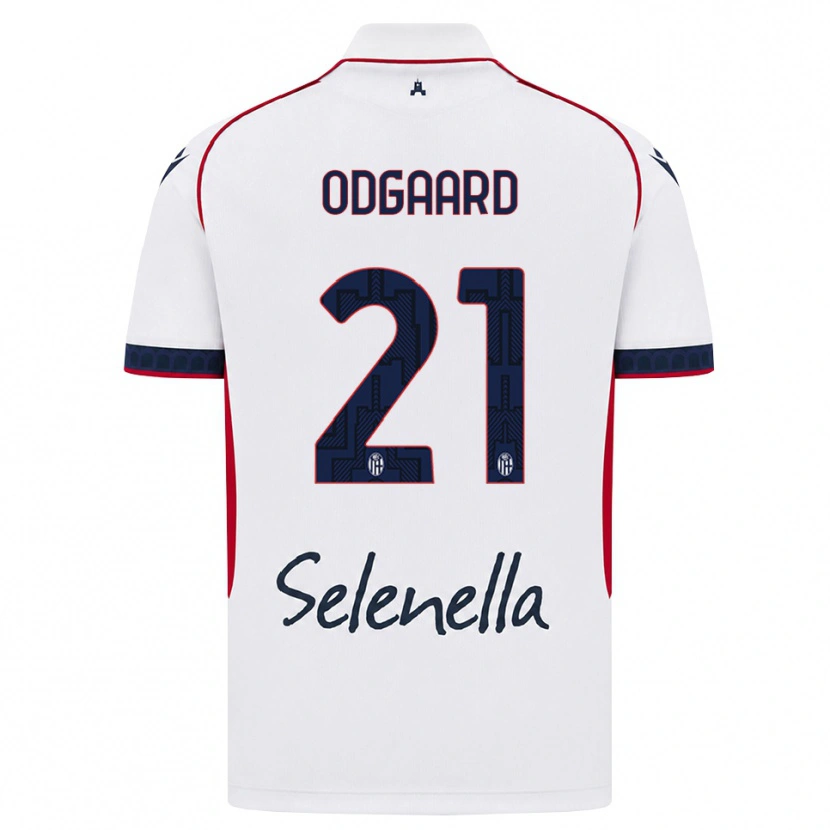 Danxen Niño Camiseta Jens Odgaard #21 Blanco Rojo Azul Real 2ª Equipación 2026/27 La Camisa México