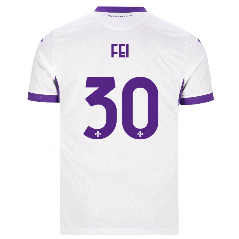 Danxen Niño Camiseta Gianmaria Fei #30 Blanco Morado 2ª Equipación 2026/27 La Camisa México