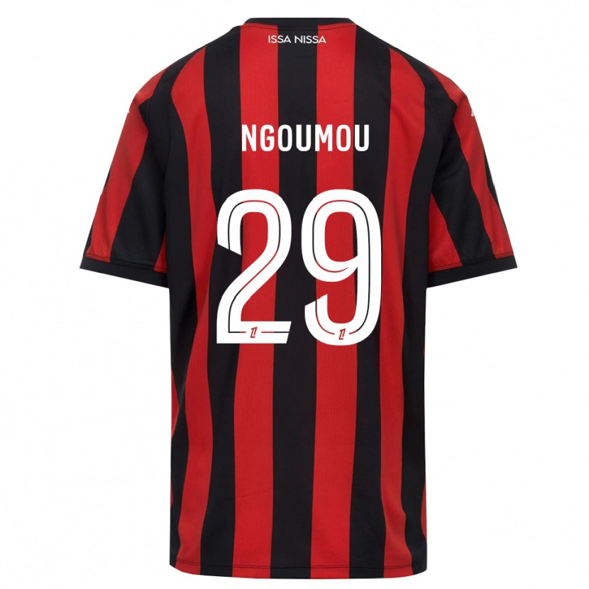 Danxen Niño Camiseta Nathan Ngoumou #29 Rojo Negro Blanco 1ª Equipación 2026/27 La Camisa México