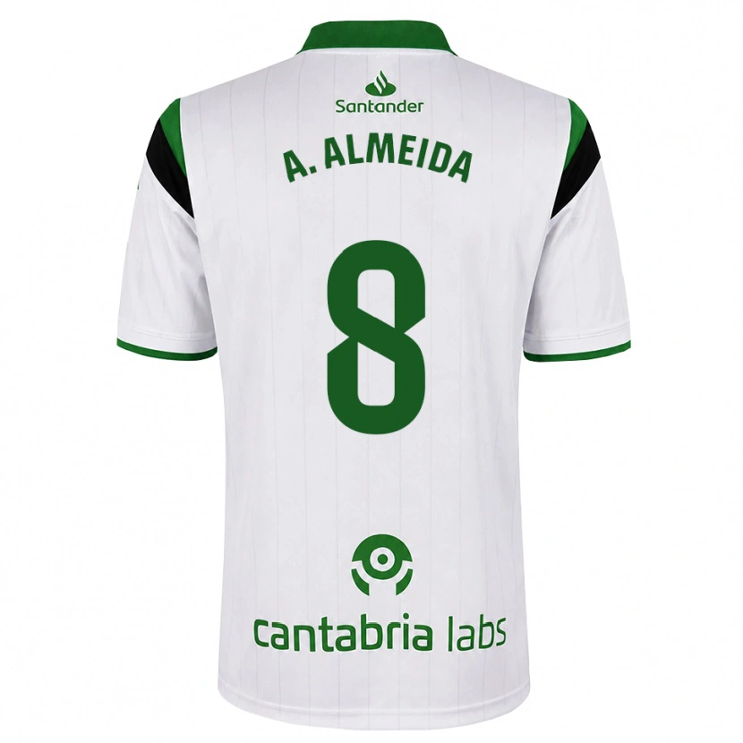 Danxen Hombre Camiseta André Almeida #8 Blanco Verde Negro 1ª Equipación 2026/27 La Camisa México