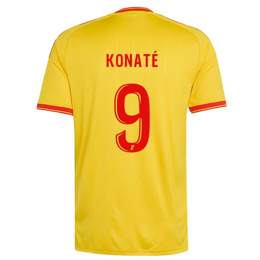 Danxen Hombre Camiseta Seybou Konaté #9 Oro Naranja Rojo 1ª Equipación 2026/27 La Camisa México
