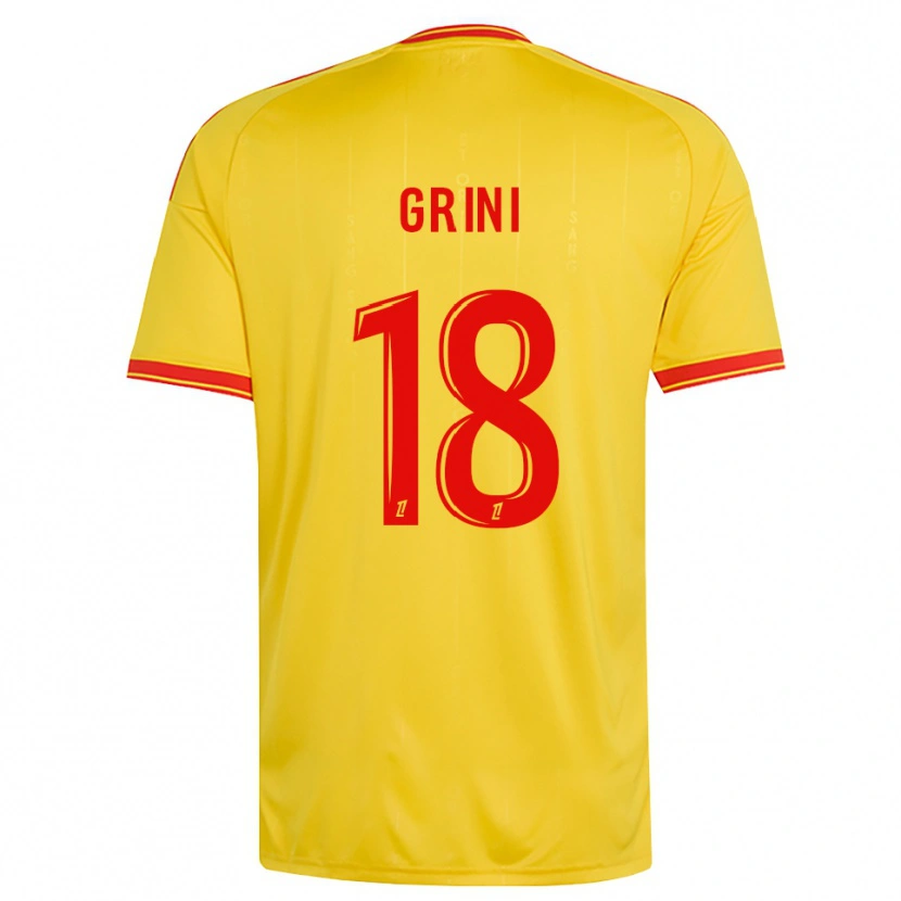 Danxen Hombre Camiseta Ilyes Grini #18 Oro Naranja Rojo 1ª Equipación 2026/27 La Camisa México