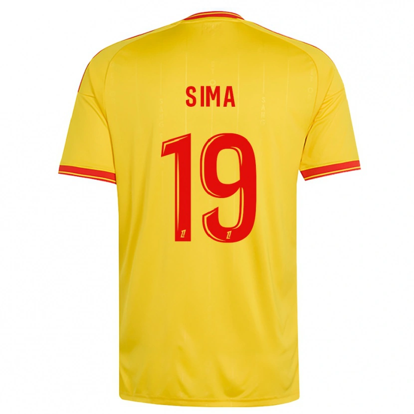Danxen Hombre Camiseta Abdallah Sima #19 Oro Naranja Rojo 1ª Equipación 2026/27 La Camisa México