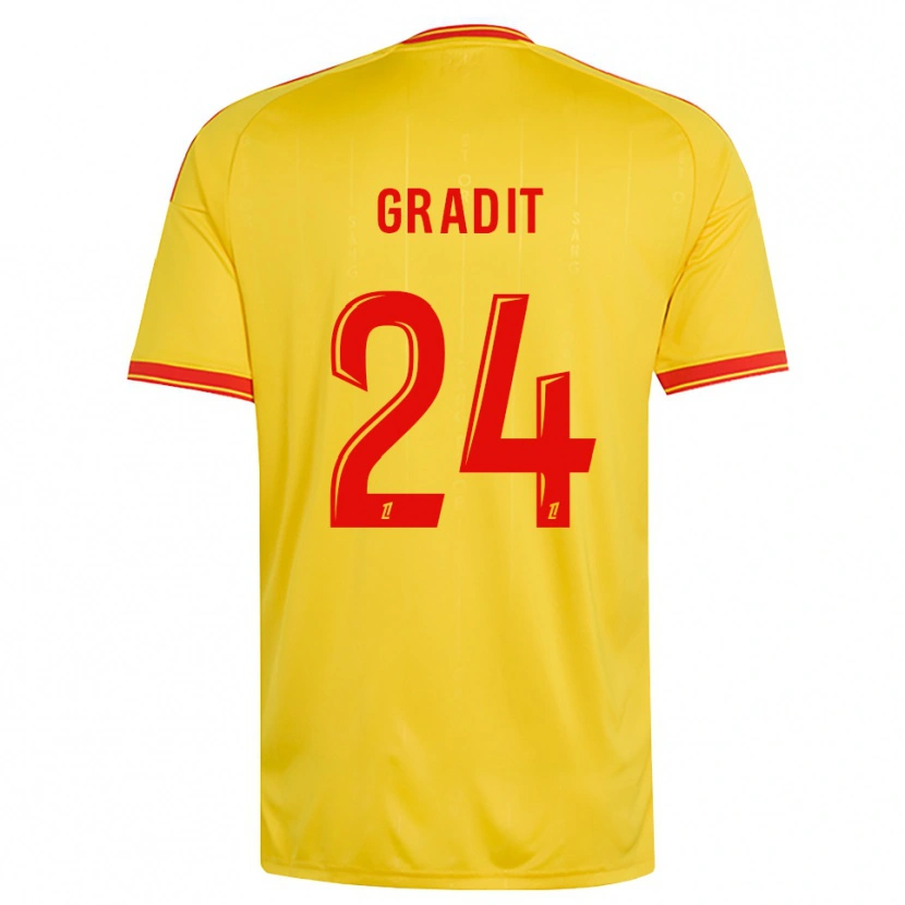 Danxen Hombre Camiseta Jonathan Gradit #24 Oro Naranja Rojo 1ª Equipación 2026/27 La Camisa México