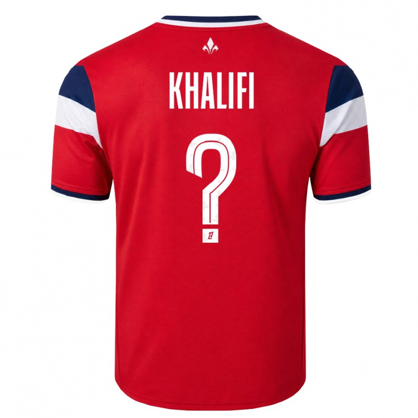 Danxen Hombre Camiseta Yassine Khalifi #0 Rojo Blanco Azul Real 1ª Equipación 2026/27 La Camisa México