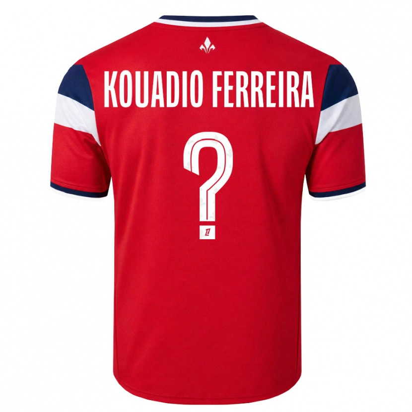 Danxen Hombre Camiseta Wilfrid Kouadio Ferreira #0 Rojo Blanco Azul Real 1ª Equipación 2026/27 La Camisa México
