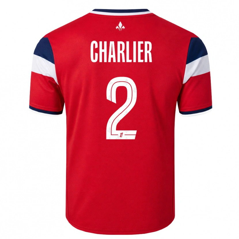 Danxen Hombre Camiseta Amaury Charlier #2 Rojo Blanco Azul Real 1ª Equipación 2026/27 La Camisa México