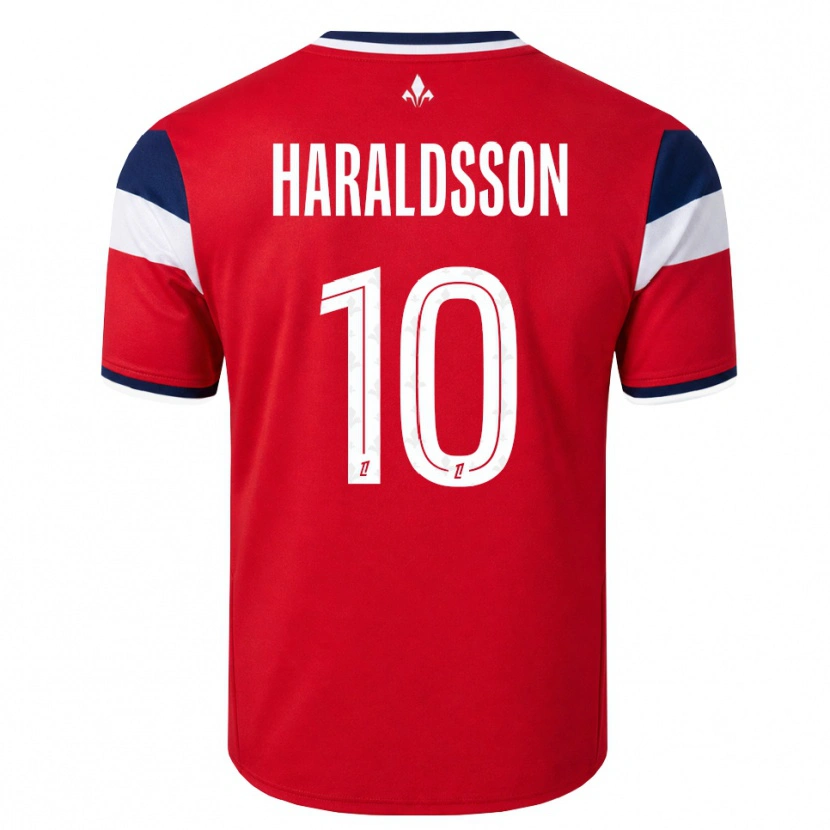 Danxen Hombre Camiseta Hákon Arnar Haraldsson #10 Rojo Blanco Azul Real 1ª Equipación 2026/27 La Camisa México