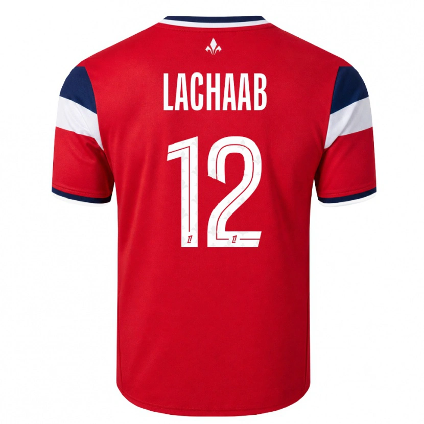 Danxen Hombre Camiseta Younes Lachaab #12 Rojo Blanco Azul Real 1ª Equipación 2026/27 La Camisa México