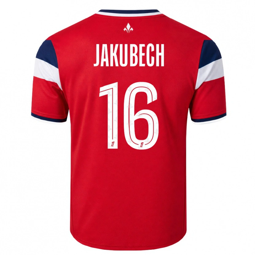 Danxen Hombre Camiseta Adam Jakubech #16 Rojo Blanco Azul Real 1ª Equipación 2026/27 La Camisa México