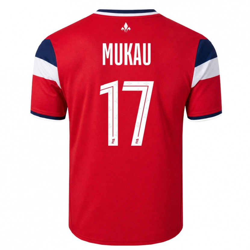 Danxen Hombre Camiseta Ngal'ayel Mukau #17 Rojo Blanco Azul Real 1ª Equipación 2026/27 La Camisa México