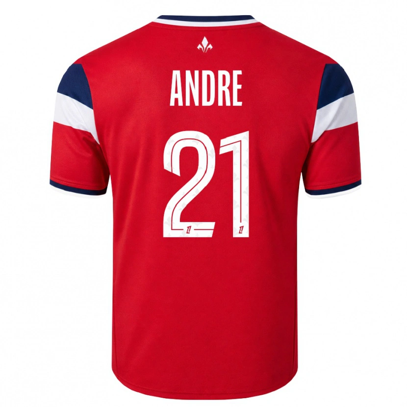 Danxen Hombre Camiseta Benjamin André #21 Rojo Blanco Azul Real 1ª Equipación 2026/27 La Camisa México