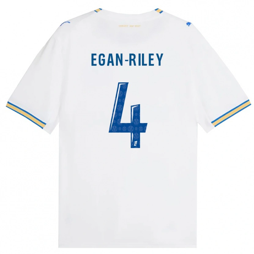 Danxen Hombre Camiseta Cj Egan-Riley #4 Azul Lanzador Blanco 1ª Equipación 2026/27 La Camisa México