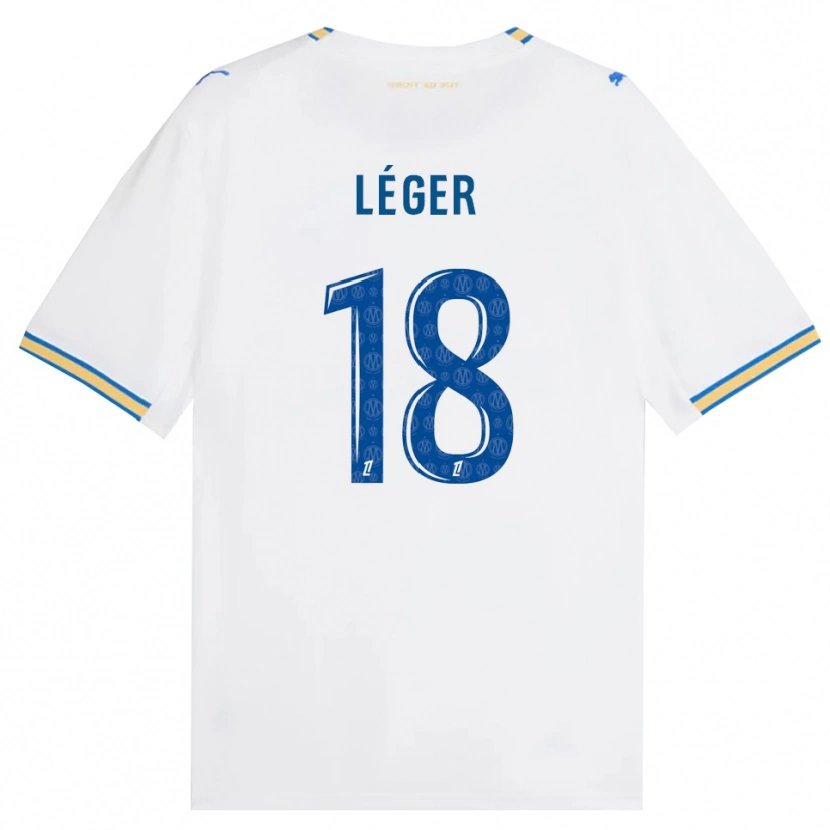 Danxen Hombre Camiseta Marie-Charlotte Léger #18 Azul Lanzador Blanco 1ª Equipación 2026/27 La Camisa México