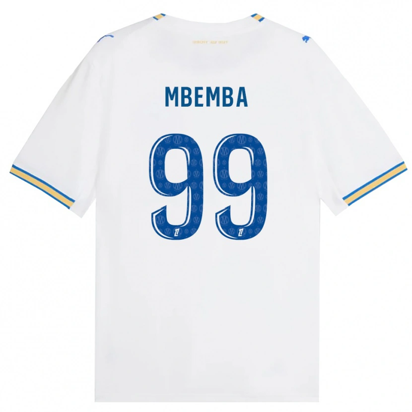 Danxen Hombre Camiseta Chancel Mbemba #99 Azul Lanzador Blanco 1ª Equipación 2026/27 La Camisa México