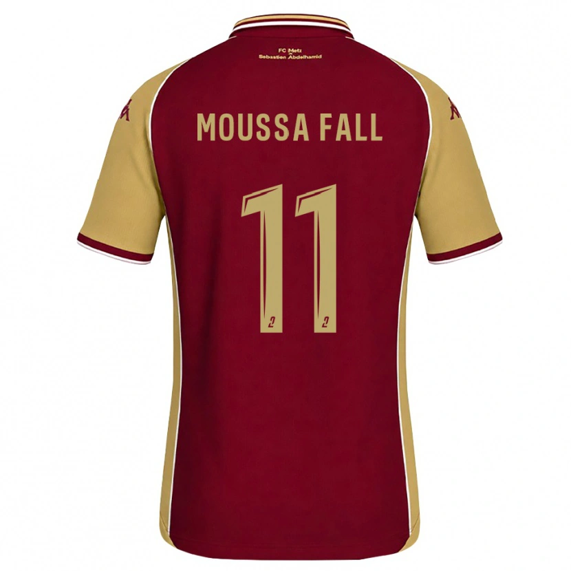 Danxen Hombre Camiseta Pape Moussa Fall #11 Dorado Rojo Oscuro 1ª Equipación 2026/27 La Camisa México