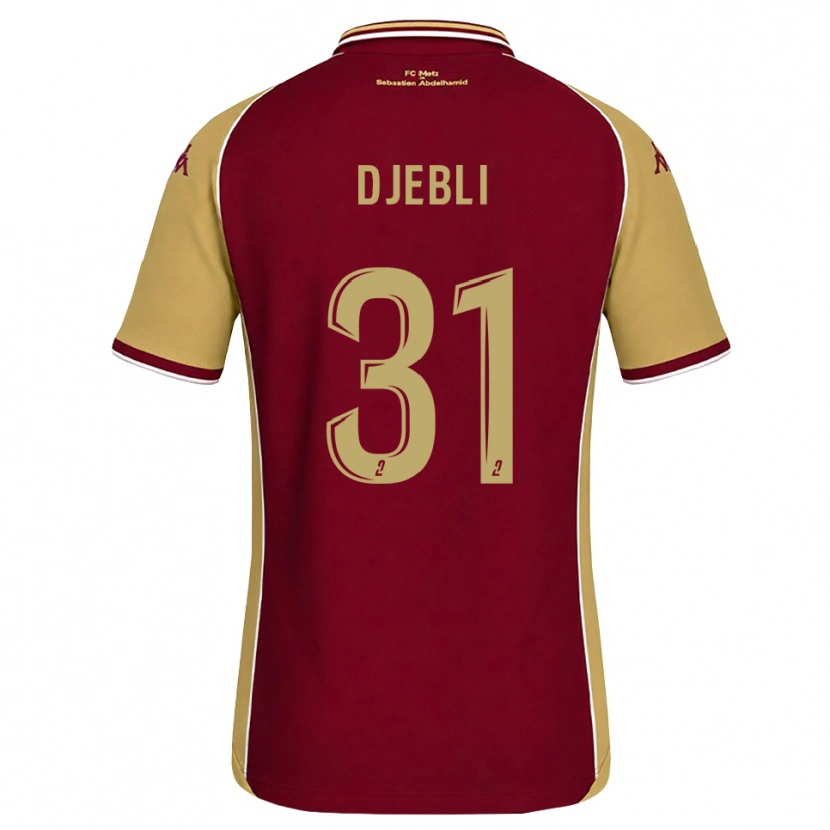 Danxen Hombre Camiseta Assia Djebli #31 Dorado Rojo Oscuro 1ª Equipación 2026/27 La Camisa México