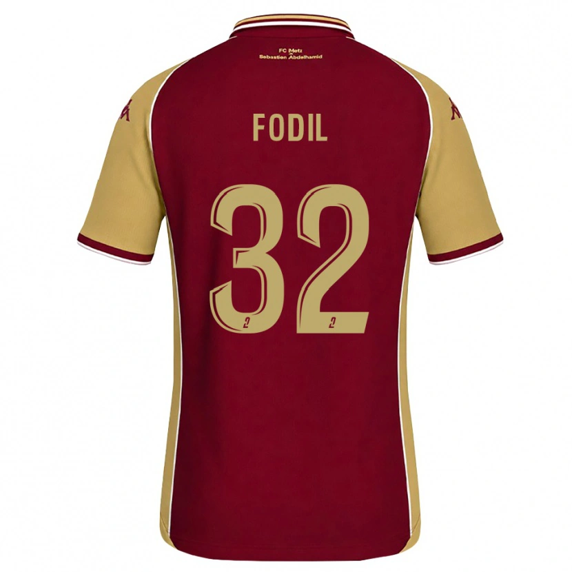 Danxen Hombre Camiseta Maria Fodil #32 Dorado Rojo Oscuro 1ª Equipación 2026/27 La Camisa México