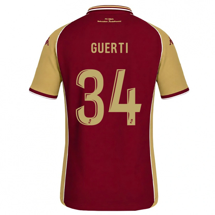 Danxen Hombre Camiseta Ismaël Guerti #34 Dorado Rojo Oscuro 1ª Equipación 2026/27 La Camisa México