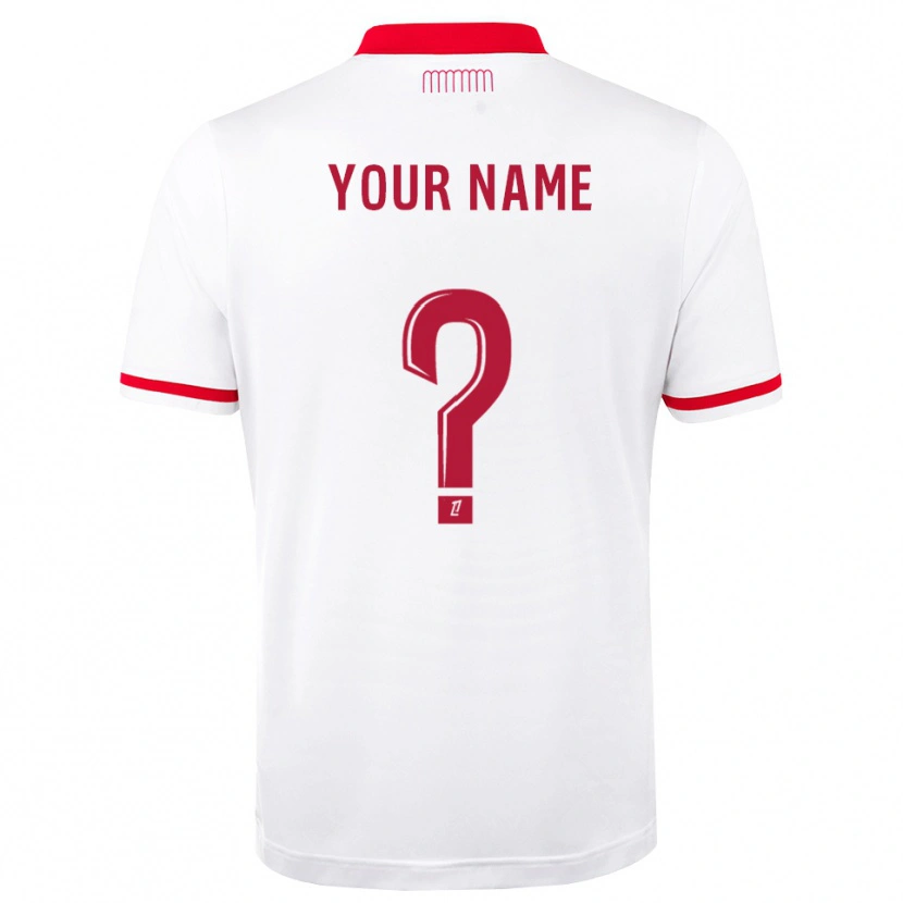 Danxen Hombre Camiseta Su Nombre #0 Rojo Blanco 1ª Equipación 2026/27 La Camisa México