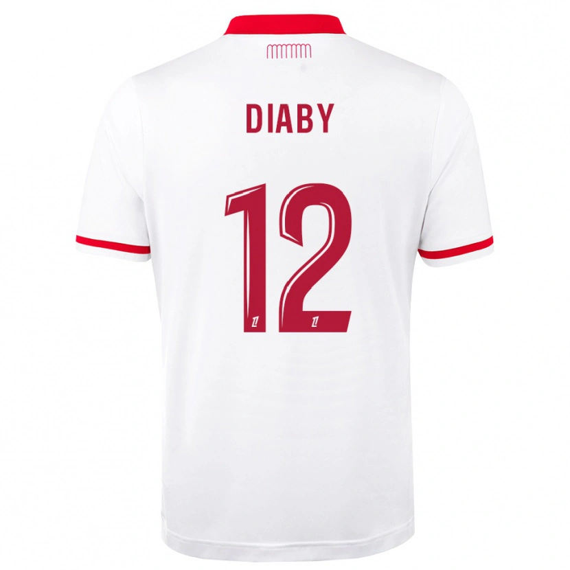 Danxen Hombre Camiseta Mohamed Diaby #12 Rojo Blanco 1ª Equipación 2026/27 La Camisa México