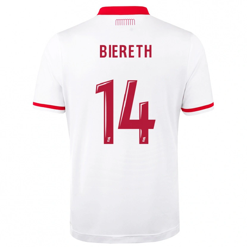 Danxen Hombre Camiseta Mika Biereth #14 Rojo Blanco 1ª Equipación 2026/27 La Camisa México