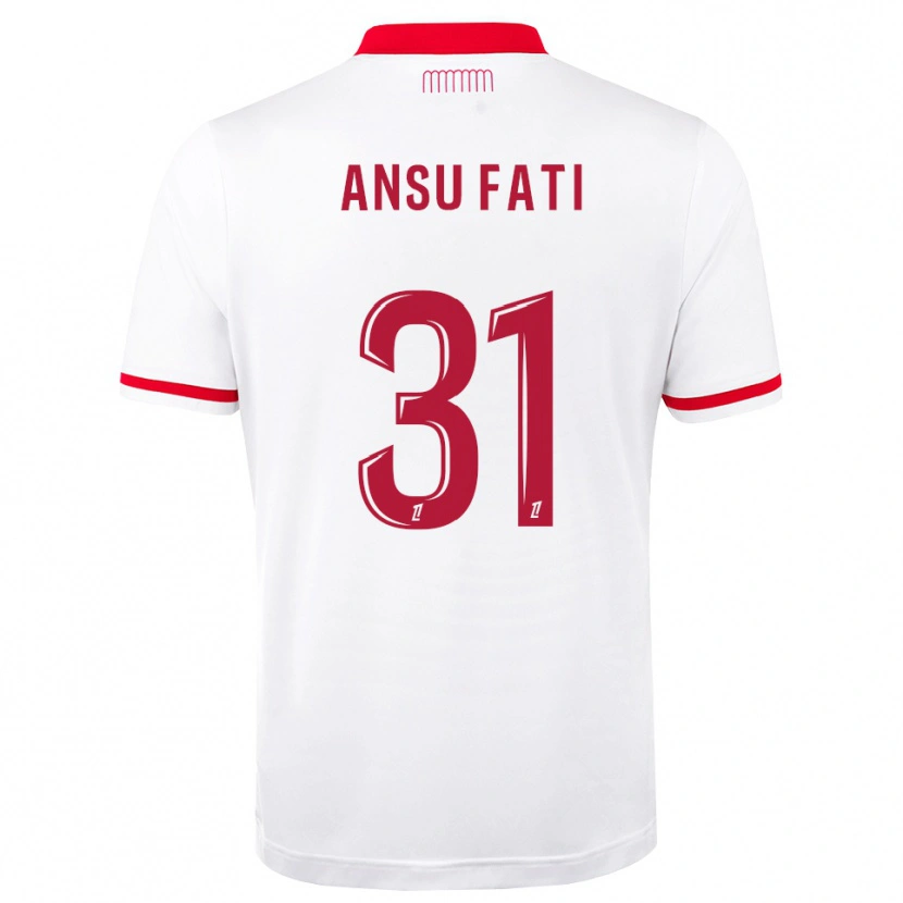 Danxen Hombre Camiseta Ansu Fati #31 Rojo Blanco 1ª Equipación 2026/27 La Camisa México