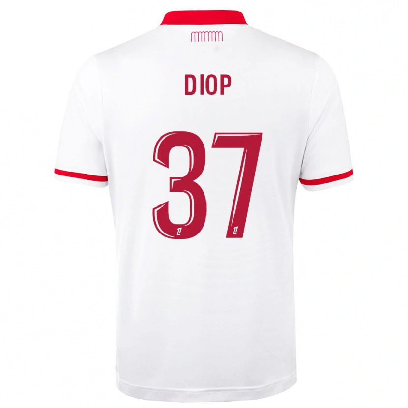 Danxen Hombre Camiseta Edan Diop #37 Rojo Blanco 1ª Equipación 2026/27 La Camisa México