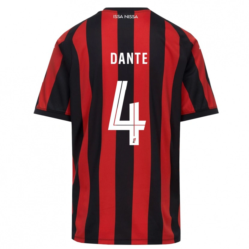 Danxen Hombre Camiseta Dante #4 Rojo Negro Blanco 1ª Equipación 2026/27 La Camisa México
