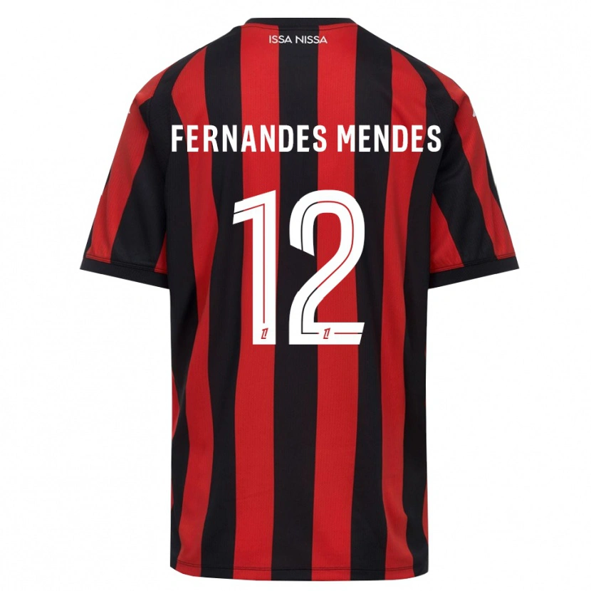Danxen Hombre Camiseta Mathis Fernandes Mendes #12 Rojo Negro Blanco 1ª Equipación 2026/27 La Camisa México