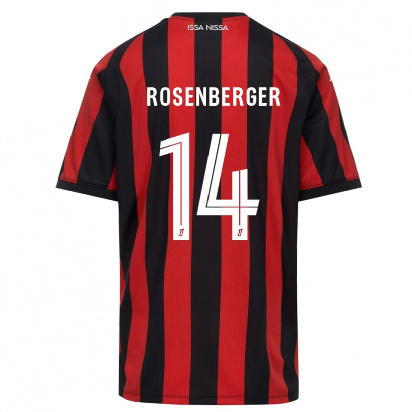 Danxen Hombre Camiseta Léa Rosenberger #14 Rojo Negro Blanco 1ª Equipación 2026/27 La Camisa México