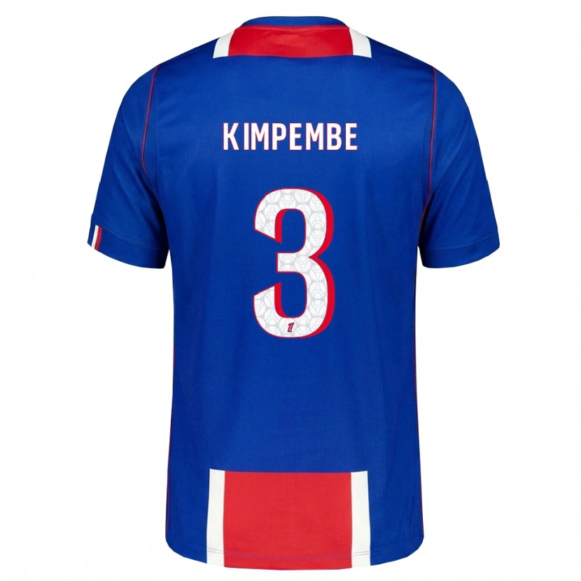 Danxen Hombre Camiseta Presnel Kimpembe #3 Rojo Blanco Azul 1ª Equipación 2026/27 La Camisa México