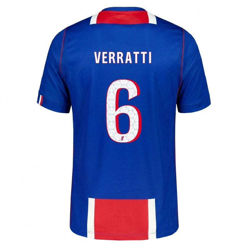 Danxen Hombre Camiseta Marco Verratti #6 Rojo Blanco Azul 1ª Equipación 2026/27 La Camisa México